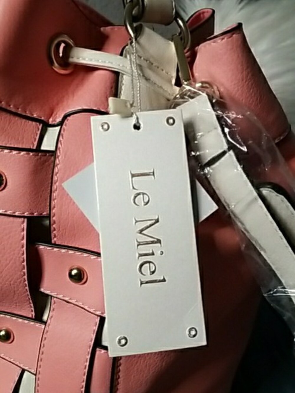 Woven Pink Drawstring Crossbody Bag - Unbranded - Picture 9 of 16